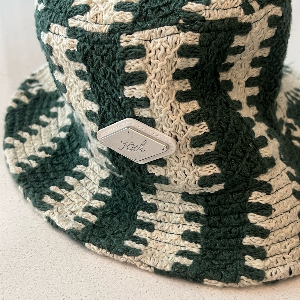 Kith Green and Cream Knit Bucket Hat